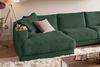 KAWOLA Sofa MADELINE Wohnlandschaft U-Form Cord smaragd Longchair links 86 x 224 x 425 cm Bild 4