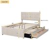 Odikalo Stauraumbett Polsterbett, Doppelbett, 3 Schubladen, Kopfteil, Beige/Grau, 140x200 Bild 4