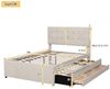 Odikalo Stauraumbett Polsterbett, Doppelbett, 3 Schubladen, Kopfteil, Beige/Grau, 140x200 Bild 3