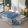 Odikalo Stauraumbett Polsterbett, Doppelbett, 3 Schubladen, Kopfteil, Beige/Grau, 140x200 Bild 5