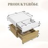 Flieks Nachttisch 50 x 40 x 50 cm mit LED-Beleuchtung, Beistelltisch mit 2 Schubladen, Weiß/Naturholz Bild 5