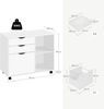 Woltu Rollcontainer, mobiler Aktenschrank Weiß, 80x69,5x39,5 cm, mit 5 Rollen Bild 2