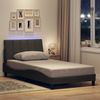 Einzelbettgestell Design für Erwachsene ohne Matratze Dunkelgrau 100x200 cm Stoff d4547e Bild 2
