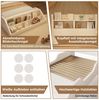 Odikalo Holzbett Kinderbett Jugendbett 90x200 140x200 mit Nachtlichtern Stauraum (mit Ablageflächen, Nachtlichtern, abnehmbarem Bücherregal, Bettgestell mit Lattenrost, reinweiße Oberfläche, ohne Matratze) Bild 4