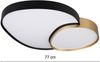 Große LED Deckenleuchte RISE mit Fernbedienung Schwarz Gold, Breite 77cm Bild 4