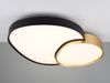 Große LED Deckenleuchte RISE mit Fernbedienung Schwarz Gold, Breite 77cm Bild 3