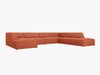 Micadoni Panorama-Ecksofa Ruby 7-Sitzer Rechts Strukturierter Stoff Koralle Bild 2