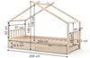 Hausbett Design Naturholz 90x200 cm mit Gästebett und Matratze Vitalispa Bild 3