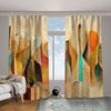 Bilderdepot24 Vorhang Gardine Abstrakt Modern Warme Farbstreifen Türvorhang Raumteiler (2 St), Multifunktionsband, blickdicht, Samt, Schiebegardinen Wohnzimmer Schiebevorhang Bild 2