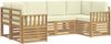vidaXL Outdoor-Sofagarnitur 5 pcs Weiß und Creme 245 x 128,5 x 73 cm 3392385 Bild 2