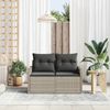 vidaXL Gartensofa mit Kissen Hellgrau 121 x 62 x 69cm Poly-Rattan 42006727 Bild 3