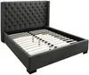 Vente-unique - MASSIMO Bett Stoff Grau - B 203 cm x H 141 cm x L 215 cm Bild 3