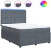 vidaXL Boxspringbett mit Matratze Dunkelgrau 140x200 cm Samt 3294653 Bild 2