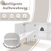 Sideboard mit 3 Türen, verstellbaren Regalböden,goldenen Griffen,Stauraum für Wohnzimmer Küche Esszimmer,stabile Metallbasis,Weiß Bild 5