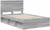 vidaXL Bettrahmen Graues Sonoma 120 x 190 cm Massives Kiefernholz 3411042 Bild 4