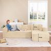 COMHOMA Sofa Big-Sofa, L-förmige Sofa, Couch Ecksofa, Chaiselongue Schlafsofa, mit tiefer Sitzfläche und breiten Armlehnen, Cordstoff Bild 3