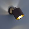 RGB LED Wandstrahler, schwarz-gold, beweglich, H 19 cm, TOMMY Bild 5