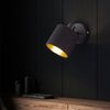 RGB LED Wandstrahler, schwarz-gold, beweglich, H 19 cm, TOMMY Bild 4