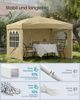 SONGMICS Faltzelt 3 x 3 m, mit Seitenwänden, stabil, tragbar, Pavillon für Garten, Hof, Markt, Sonnenschutz, beige Bild 3