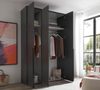Drehtürenschrank >Kevo< 2 Böden, 2 Stangen, Graphit, Dekor - 135x225x52cm (BxHxT) Bild 3
