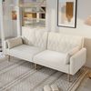 Schlafsofa Samt,180x75x82 cm–Doppelsitzer mit geteilter Rückenlehne (3 Stufen) & verstellbaren Armlehnen 5 Stufen Sofabett Bild 3