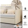 SOFTWEARY Schlafsofa Ausziehbett mit Bettfunktion und Lattenrost, 90x200 cm/180x200 cm, Samt Bild 3