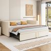 SOFTWEARY Schlafsofa Ausziehbett mit Bettfunktion und Lattenrost, 90x200 cm/180x200 cm, Samt Bild 2