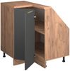 Eck-Küchenschrank für Dachschrägen R-Line Anthrazit-Gold/Goldkraft Eiche 75.6 cm mit 1 Tür Vicco Bild 3