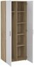 Calicosy 'LANA' Schrank mit 2 Türen, Eichen-Dekor und glänzendem Weiß, H200,9 cm - Weiß Bild 4