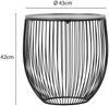 Beistelltisch RINA Korbtisch Metall Schwarz und Tischplatte Silber, Höhe 42cm Bild 3