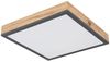 LED Deckenlampe in opal weiß und Holzoptik Bild 1