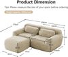 Flieks 2-Sitzer Sofa, L-förmiges Sofa, rahmenlos modular mit Ottoman & 2 Kissen, rutschfester Boden, Plüsch, Hellkhaki Bild 4