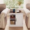 COSTWAY Beistelltisch, Nachttisch mit Ladefunktion, verstellbarem Regal Holz Bild 2