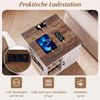 COSTWAY Beistelltisch, Nachttisch mit Ladefunktion, verstellbarem Regal Holz Bild 3