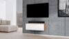 AX LIVING TV Lowboard Loriano 100cm breit Eiche Wotan / weiß Hochglanz Bild 3