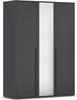 rauch Drehtürenschrank Kleiderschrank Schrank Garderobe Wäscheschrank NAGATA mit Spiegel (in 3 verschiedenen Ausstattungen BASIC/CLASSIC/PREMIUM) und modernen Stangengriffen in Graumetallic TOPSELLER MADE IN GERMANY Bild 2