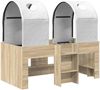 vidaXL Bett mit Tunnel 3 Stk. Sonoma und Weiß Holzwerkstoff 3423497 Bild 3