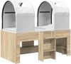 vidaXL Bett mit Tunnel 3 Stk. Sonoma und Weiß Holzwerkstoff 3423497 Bild 2