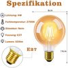 ZMH E27 LED-Glühbirnen im Vintage-Stil, 6er-Pack – G80, 2700 K, 4 W, Edison-Glühbirnen, warmweiß, ideal für Hotels, Zuhause, Cafés und Bars Bild 3