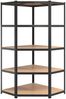vidaXL Eck-Schwerlastregal 5 Böden Grau Stahl & Holzwerkstoff, 90 x 90 x 180 cm Bild 4