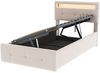 Polsterbett Kinderbett, Samt mit LED & Stauraum, 90x200 cm, Beige, ohne Matratze Bild 5