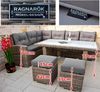 Ragnarök Möbel-Design Gartenlounge-Set Dining Lounge Wieland L, (Set, Ecksofa + Tisch + Hocker, Polyrattan, inkl. aller Polster), Rostfrei, mit Staufächern, 10 Jahre Garantie, wird montiert geliefert Bild 3