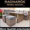 Ragnarök Möbel-Design Gartenlounge-Set Dining Lounge Wieland L, (Set, Ecksofa + Tisch + Hocker, Polyrattan, inkl. aller Polster), Rostfrei, mit Staufächern, 10 Jahre Garantie, wird montiert geliefert Bild 2