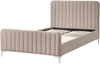 Bett mit Lattenrost Samtstoff LUNAN 120 x 200 cm Taupe Bild 4