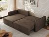 L-förmiges Ecksofa mit Armlehnen, für das Wohnzimmer, Schlaffunktion und Bettkästen, Wellenfeder am Sitz, losen Kissen - MESTO - Braun Velours - linke Seite Bild 4