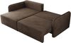 L-förmiges Ecksofa mit Armlehnen, für das Wohnzimmer, Schlaffunktion und Bettkästen, Wellenfeder am Sitz, losen Kissen - MESTO - Braun Velours - linke Seite Bild 5