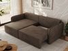 L-förmiges Ecksofa mit Armlehnen, für das Wohnzimmer, Schlaffunktion und Bettkästen, Wellenfeder am Sitz, losen Kissen - MESTO - Braun Velours - linke Seite Bild 3