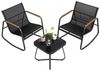 SONGMICS Gartenmöbel-Set, Balkonmöbel, 2 Schaukelstühle mit Tisch, Stahl, Terrassenmöbel, mit Armlehnen, atmungsaktives Kunstfasergewebe, Terrasse, Balkon, Garten Bild 4