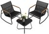 SONGMICS Gartenmöbel-Set, Balkonmöbel, 2 Schaukelstühle mit Tisch, Stahl, Terrassenmöbel, mit Armlehnen, atmungsaktives Kunstfasergewebe, Terrasse, Balkon, Garten Bild 5