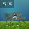 KHG Gartenbank aus Stahl Dunkel-Grün (pulverbeschichtete Parkbank im klassischen Design, für 2-3 Personen wetterfest 160x88x69 cm), Wetterfest, besonders stabil Bild 4